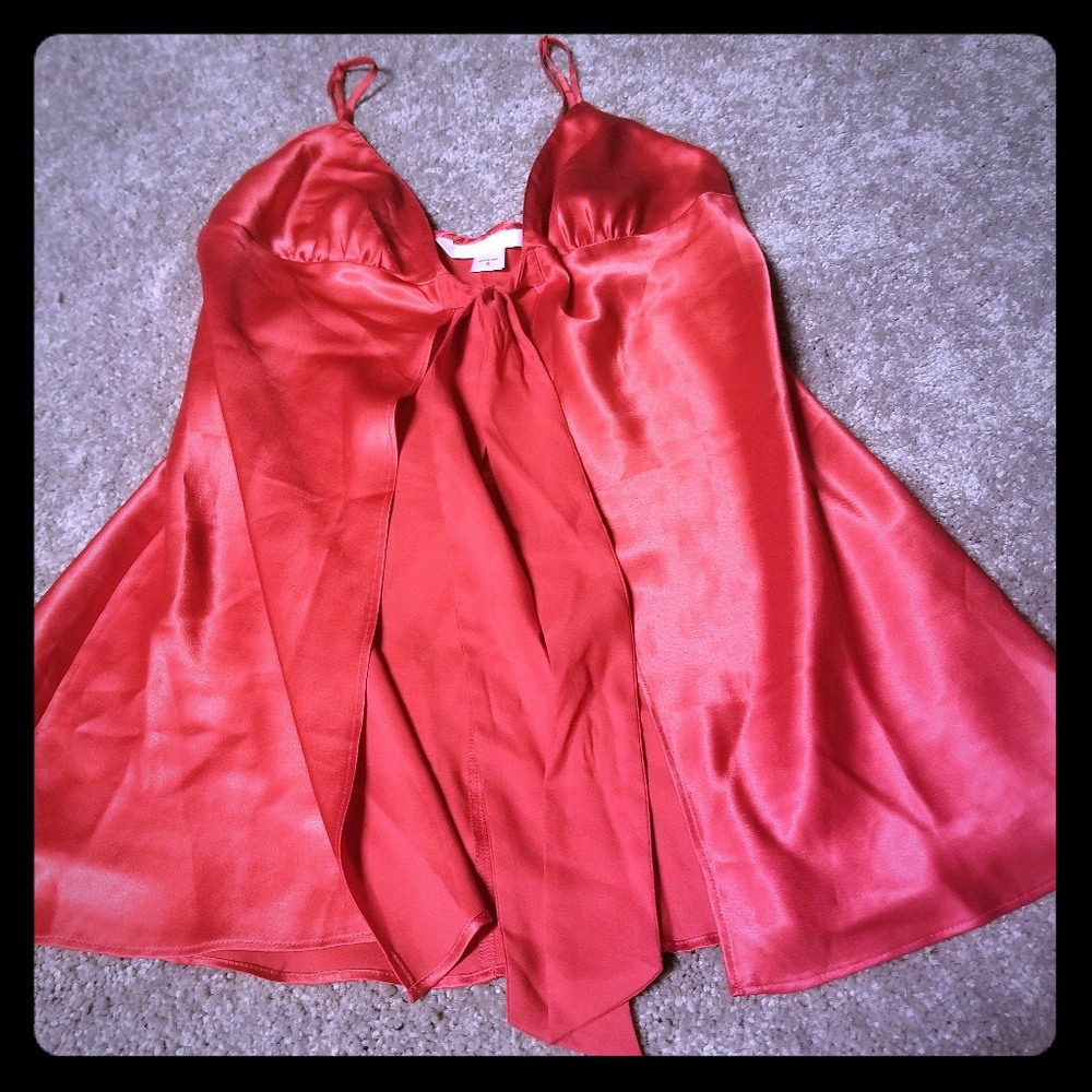 VS sexy satin tie front babydoll nightie